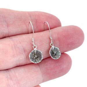 Vintage Sterling Silver 925 Nature-Inspired Floral Dangle Earrings